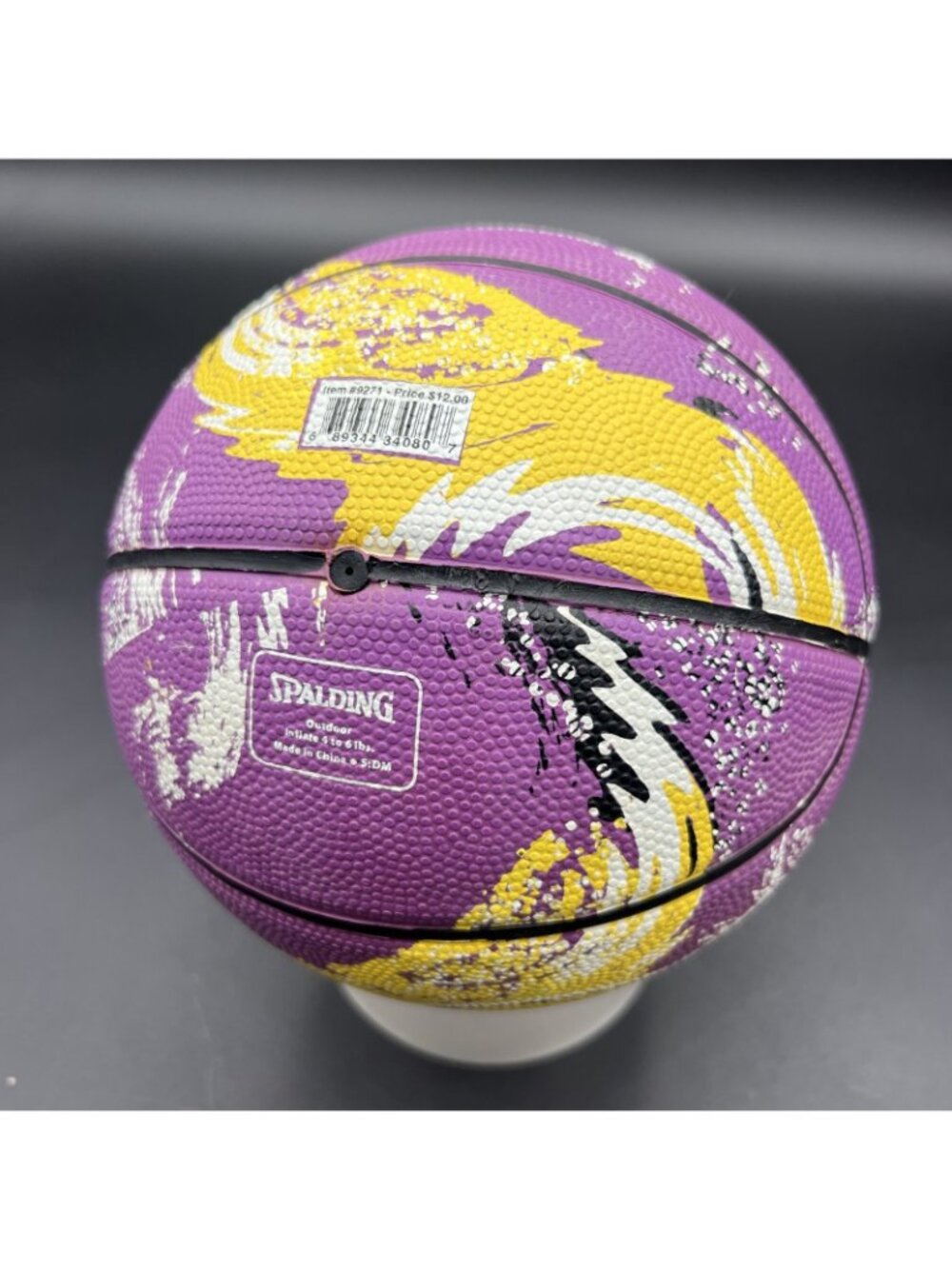 Vtg Spalding/LA LAKERS NBA Souvenir/Kid Toy Mini 7" Basketball; Purple/Yellow - Picture 5 of 9